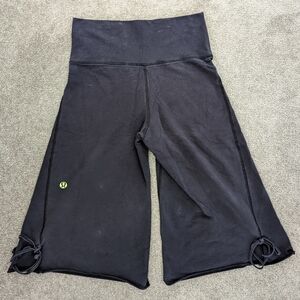lululemon athletica Black Wide-Leg Yoga Pants with Cinch Detail